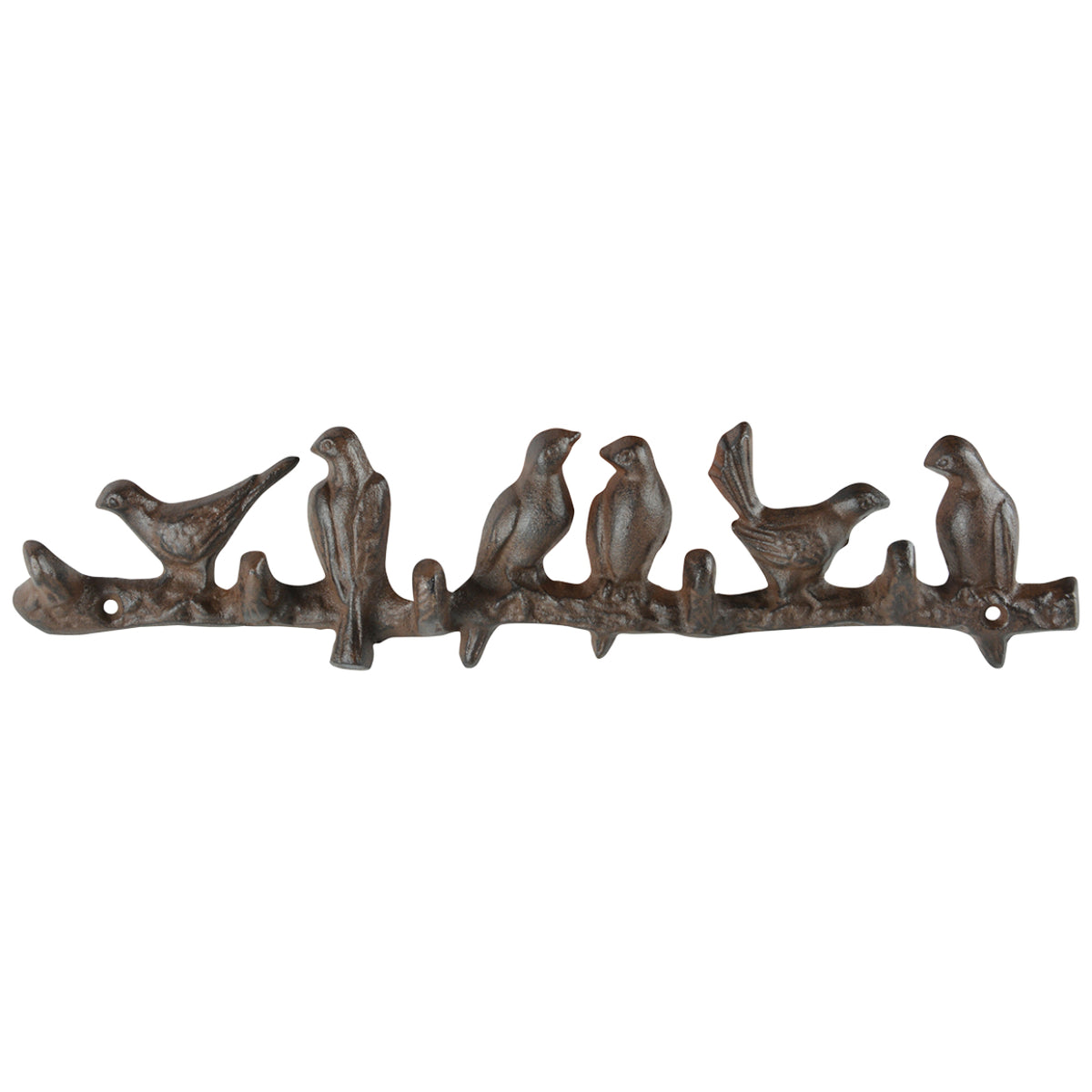 Esschert Design LH243 Wandgarderobe 6 Haken – Gusseisen – Braun – 429 × 102 × 43 mm