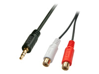 Lindy Audio-Verlängerungskabel 3,5 mm Klinke (Stecker) auf 3,5 mm Klinke (Buchse) – 0,25 m, 3-polig (TRS)
