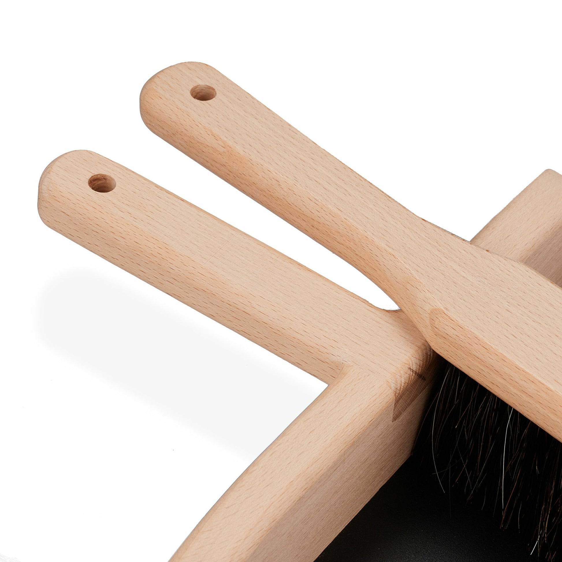Relaxdays Kehrgarnitur – 24 cm Wischbreite – Holz – schwarz