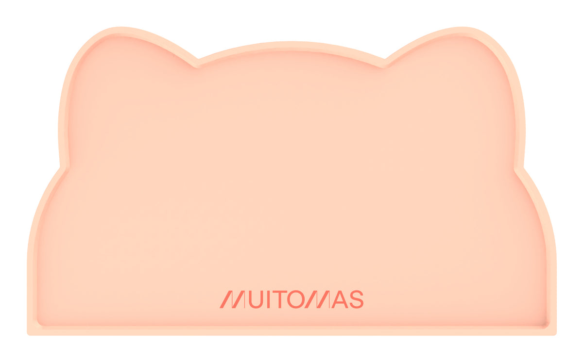 Muitomas Futternapf-Unterlage 43,5 × 25,5 × 0,3 cm, Silikon, Pfirsich