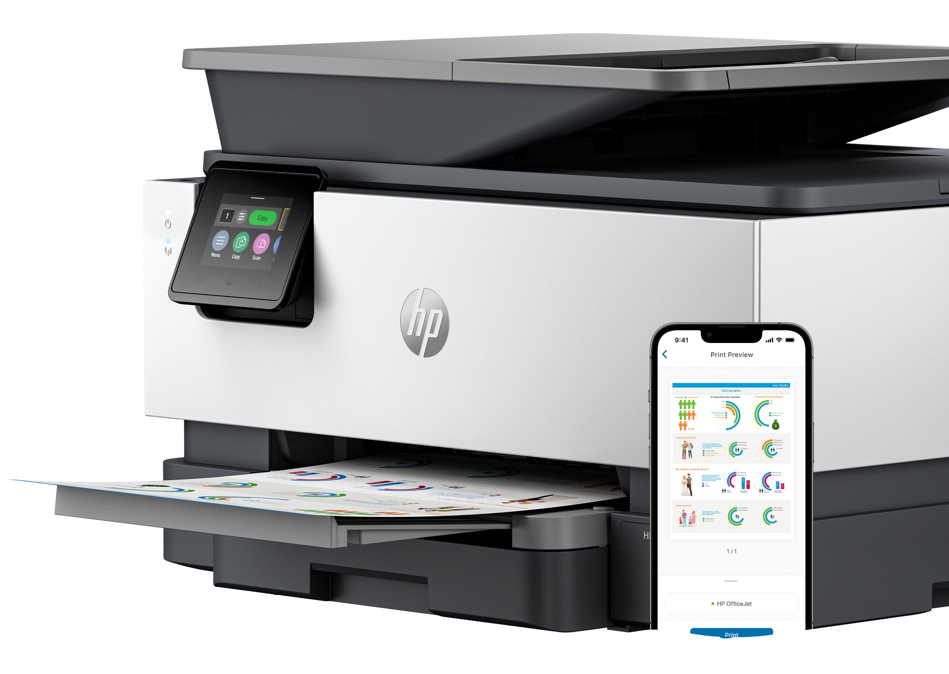 HP Officejet Pro 9122E – Farbiges Tintenstrahl-MFP A4, 4-in-1 – USB/LAN/WLAN – ADF – 22 Seiten/Min S/W