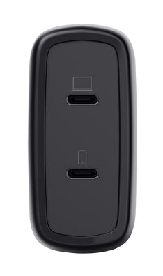 Trust Maxo USB-Ladegerät 65 W – USB-C×2 – PD 3.0, PPS, GaN – EU-Stecker (Typ C) – Schwarz