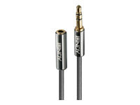 Lindy Audio-Verlängerungskabel 3,5 mm Klinke (Stecker auf Buchse) – 5 m, 3-polig (TRS), Anthrazit