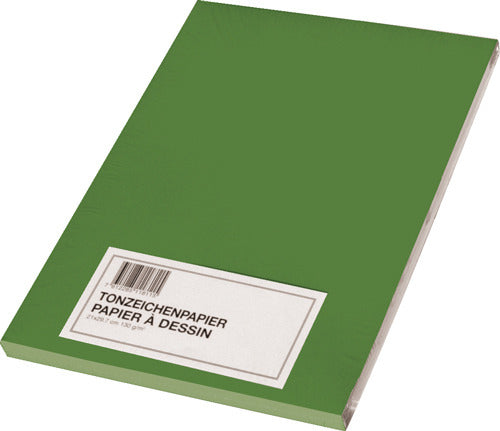 Papyrus Tonzeichenpapier – A3, 130 g/m², hellgrün, matt, 100 Blatt, für Mixed Media