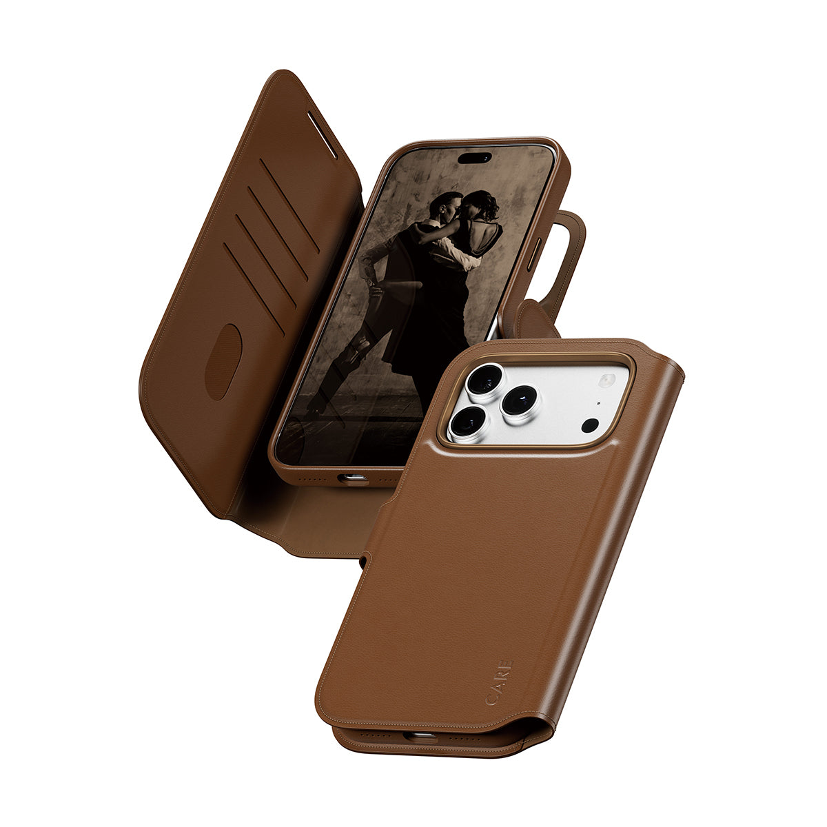 PanzerGlass CARE Tango Wallethülle – für Apple iPhone 18 Pro Max / iPhone 17 Pro Max, MagSafe, PC, Braun