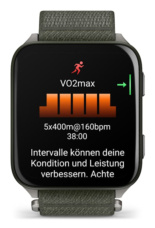 Garmin Venu Sq 2 Music 46 mm GPS – Slate, Moss, 50 m, für Android, iPhone