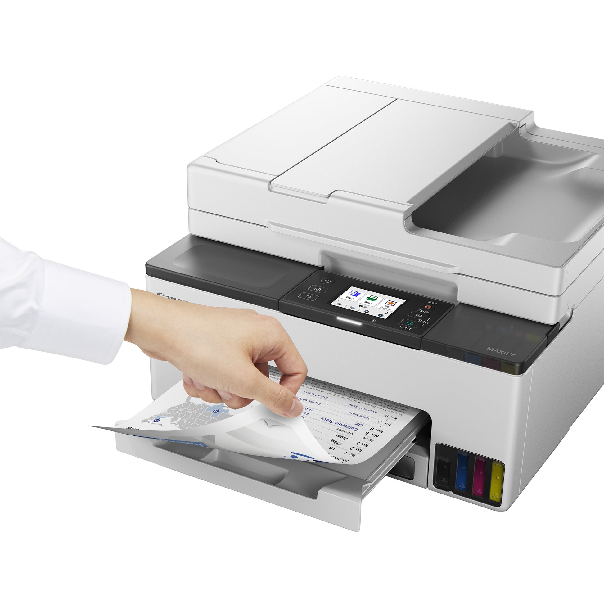 Canon MAXIFY GX2050 – Farbiges Tintenstrahl-MFP A4, 4-in-1 – USB/LAN/WLAN – Duplex – 15 ppm S/W, 10 ppm Farbe