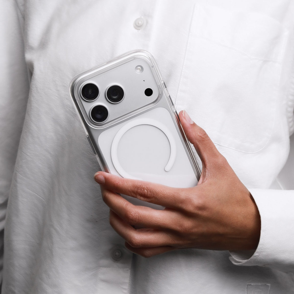 Vonmählen Backcover – für Apple iPhone 17 Pro – transparent/weiss – PC – MagSafe-kompatibel