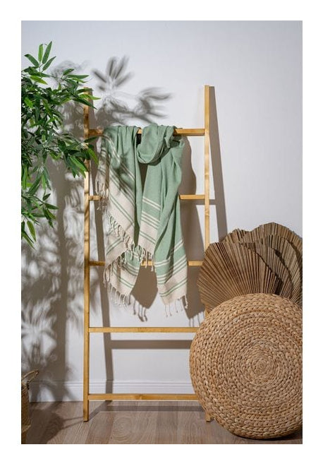 Foutastic Strandtuch New Diamond Apple – 90 × 170 cm, Beige/Mint, 60% Baumwolle/40% Polyester