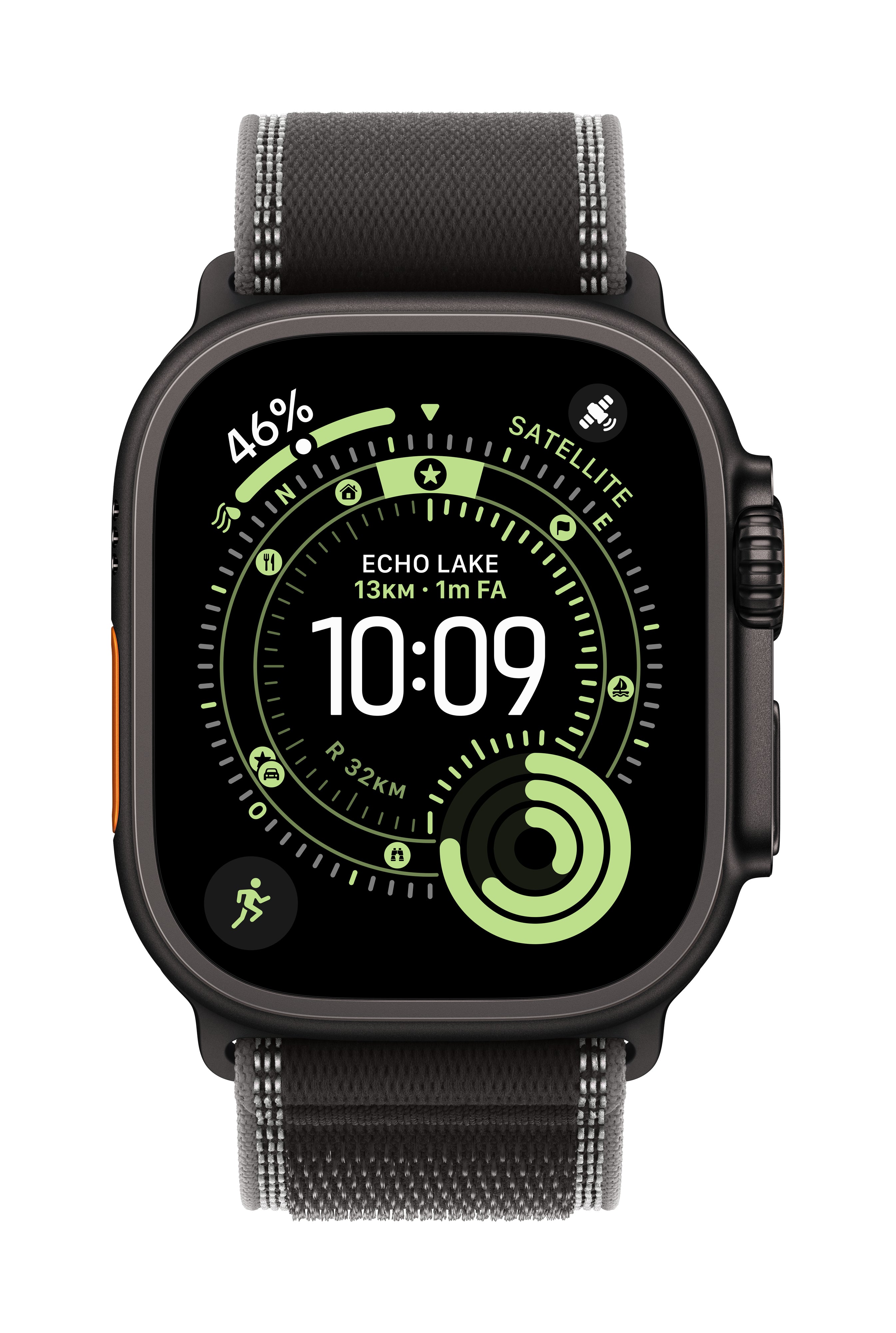 Apple TrailLoop – Armband – für Apple Watch 49 mm, Schwarz, S/M, Titan