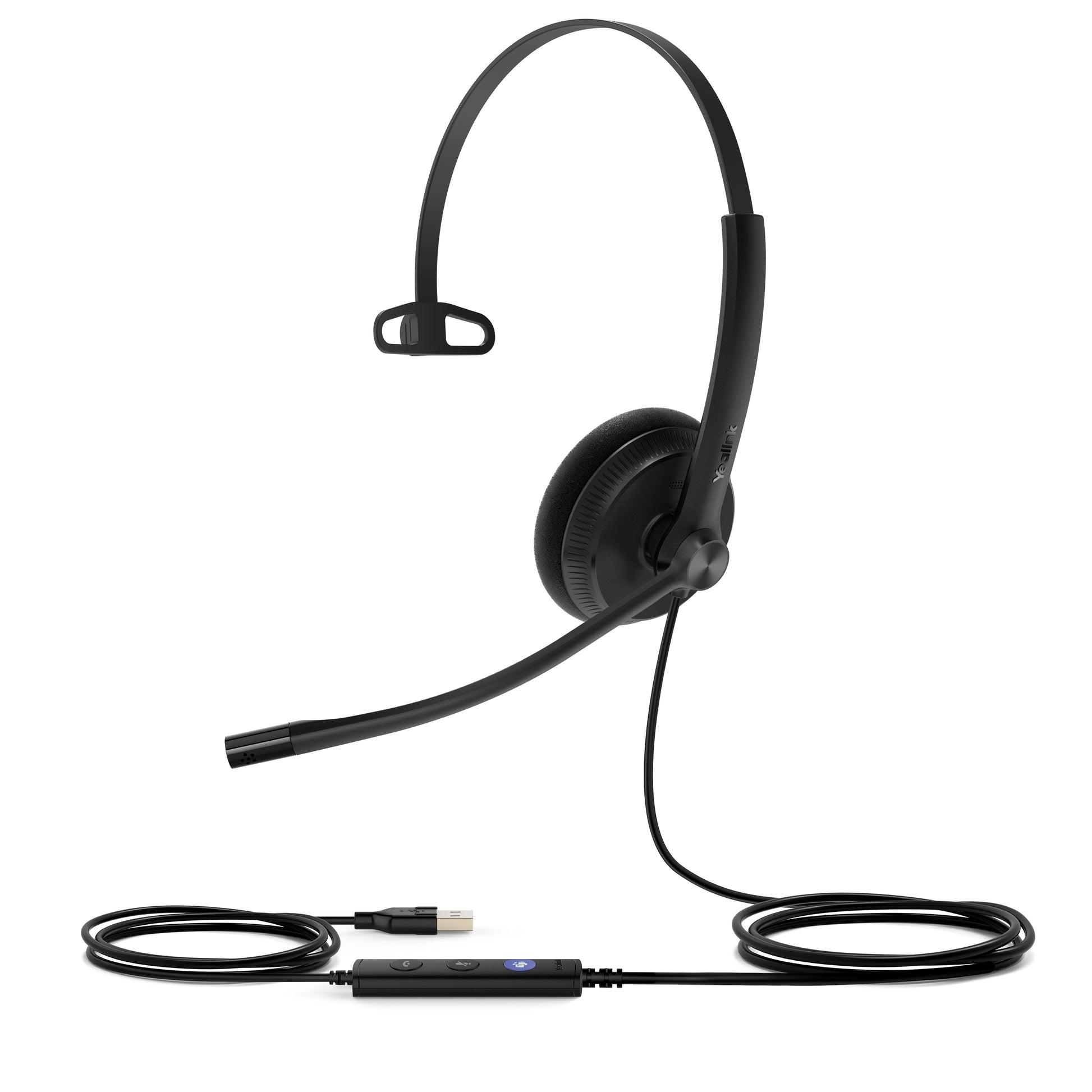 Yealink UH34 Lite Mono – Mono Headset – USB‑A – mit Rauschunterdrückung – Schwarz