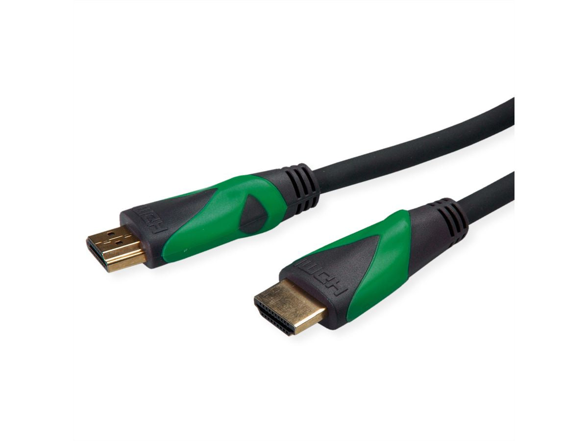 ROLINE GREEN HDMI Kabel HDMI 2.1 8K 60 Hz – 3 m – HDR, ARC – Schwarz/Grün