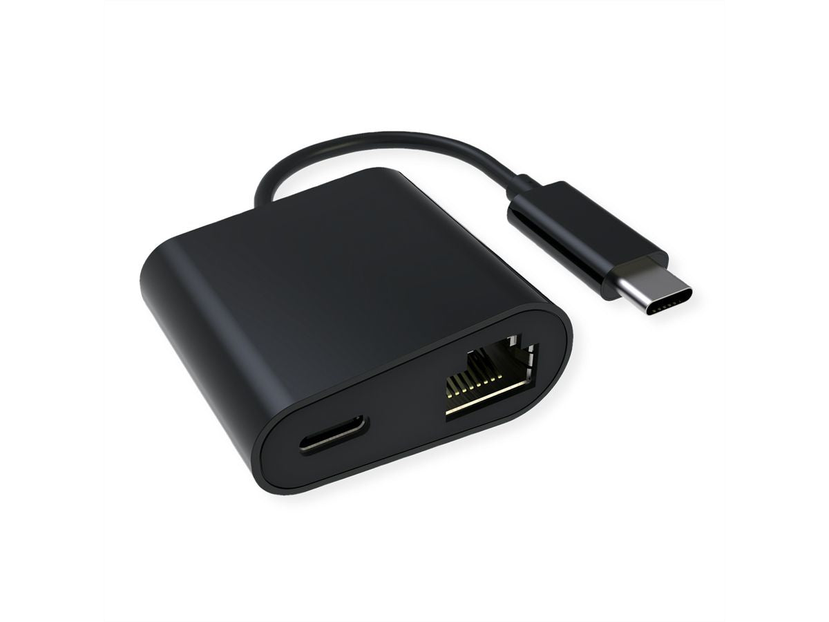 VALUE USB 3.2 Gen 2 Typ C zu Gigabit Ethernet Adapter – 1× RJ-45, PD Port 100 W