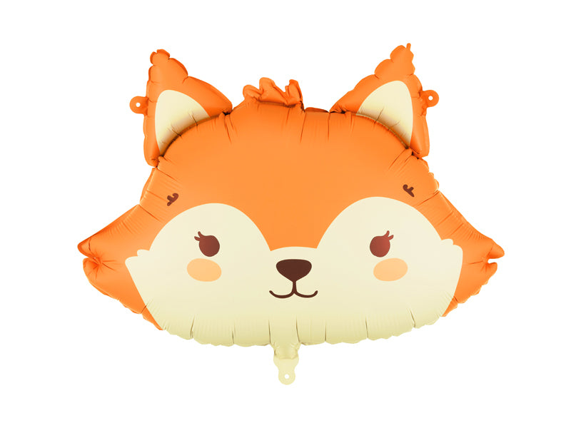 PartyDeco Folienballon Fuchs – Orange/Beige – 57 × 42 cm – Folie – 1 Stk