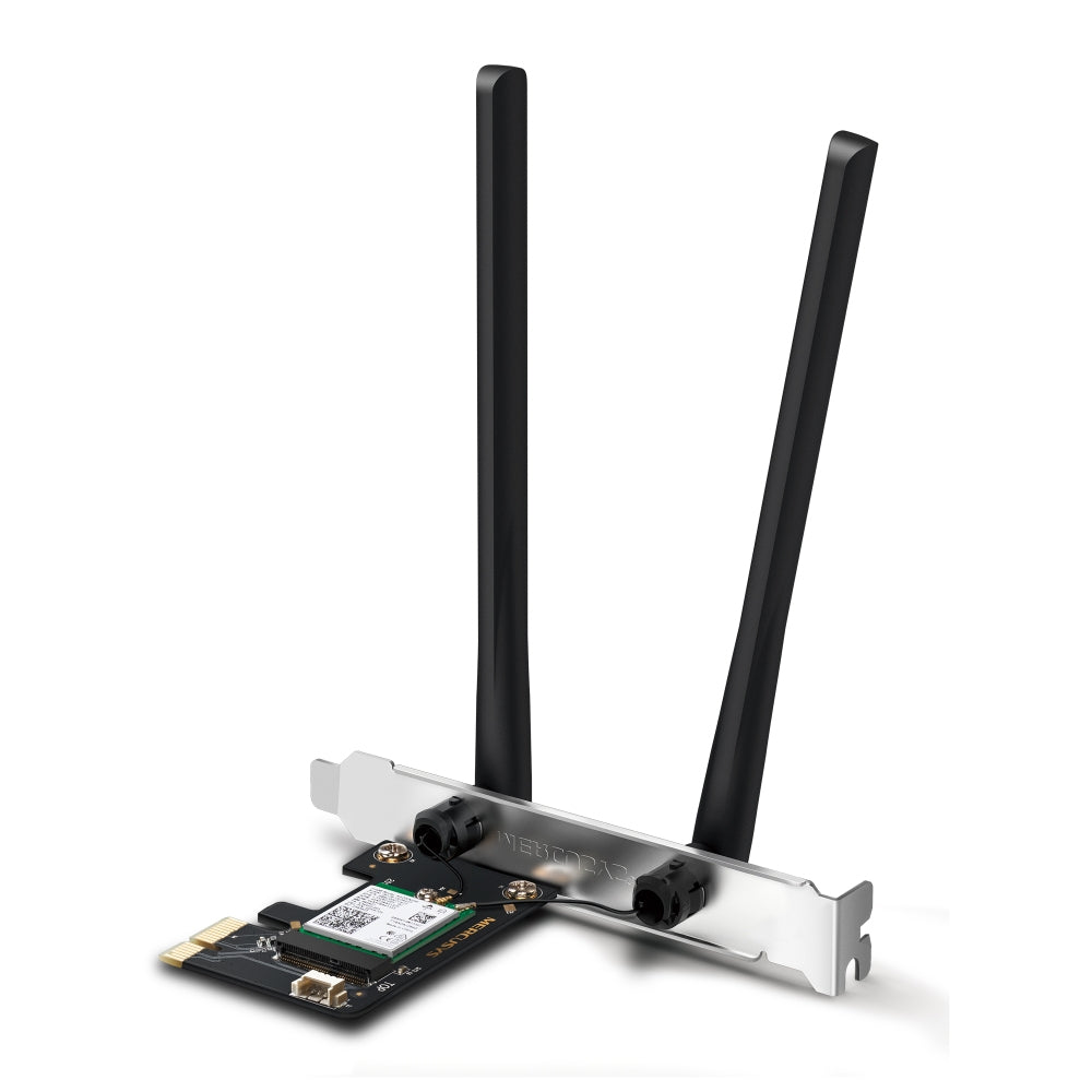Mercusys MA80XE – PCIe WLAN-Adapter – Wi-Fi 6 (2,4/5 GHz), 3,0 Gbit/s, PCIe, Bluetooth 5.2