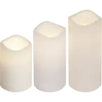 Star Trading LED-Säulenkerze – Ø 7,5 × 18 cm – weiss, 3-teilig, Timerfunktion