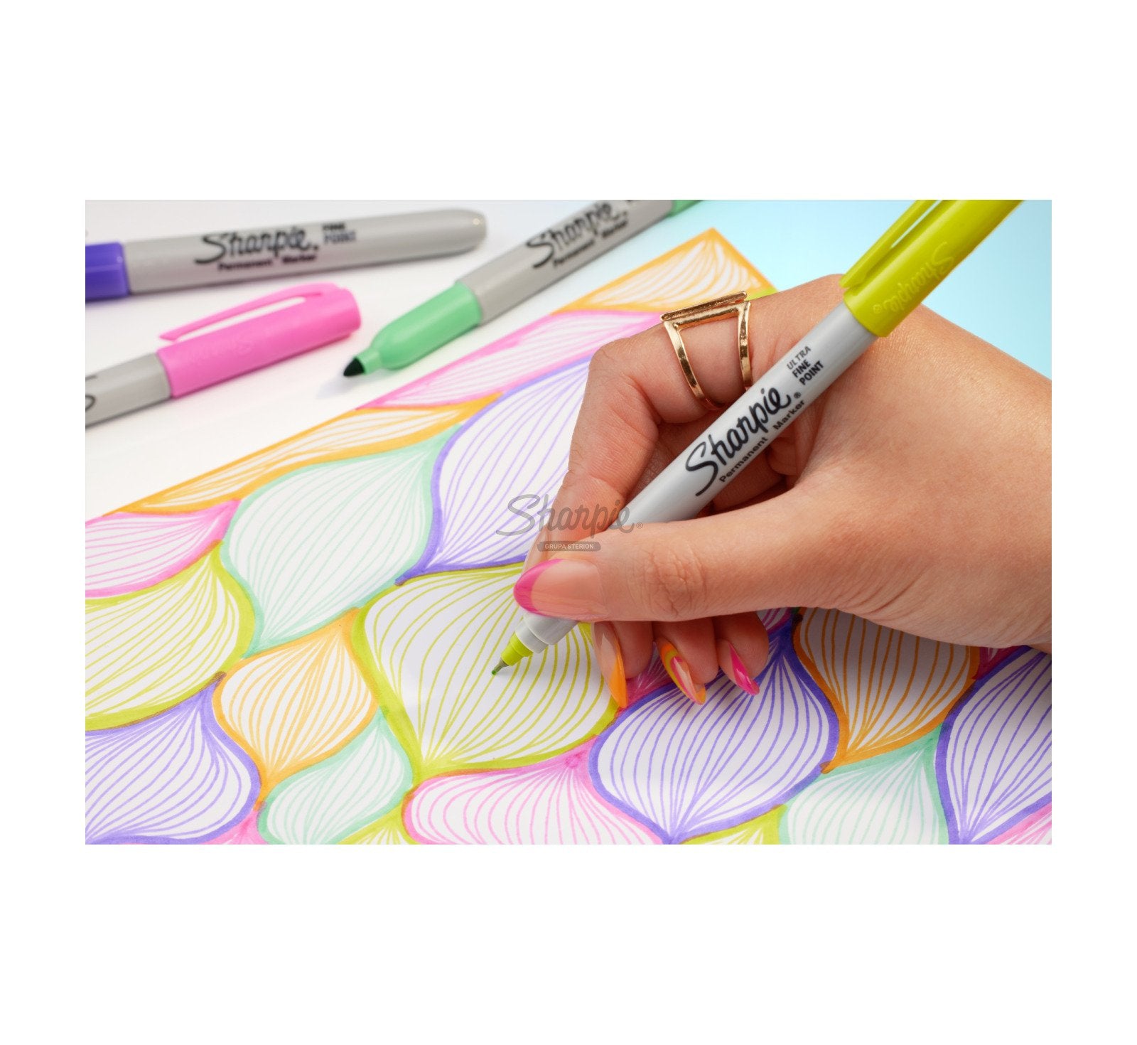 Sharpie Permanentmarker – Feine Spitze 1 mm – Glam – 34er-Set