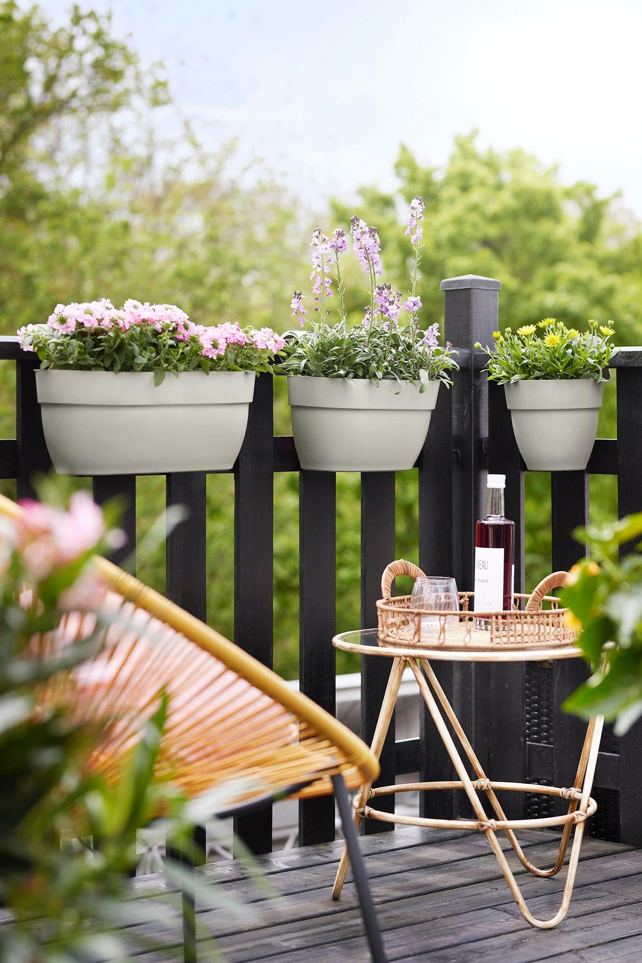 elho Hängeblumentopf – 2800 ml – Kunststoff, Weiss