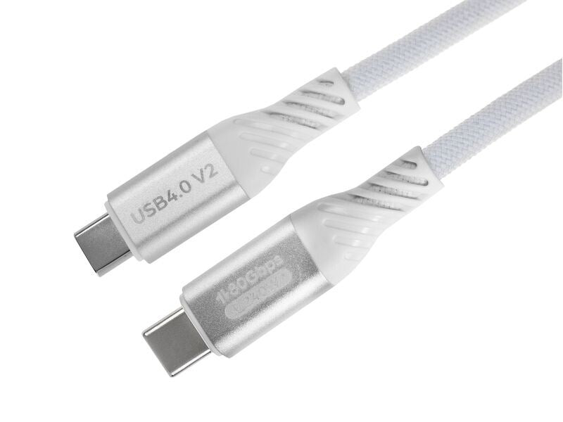 ONIT USB-C auf USB-C Kabel – USB4 80 Gbit/s – 1 m – PD 240 W – Textilmantel, Verstärkt – Weiss