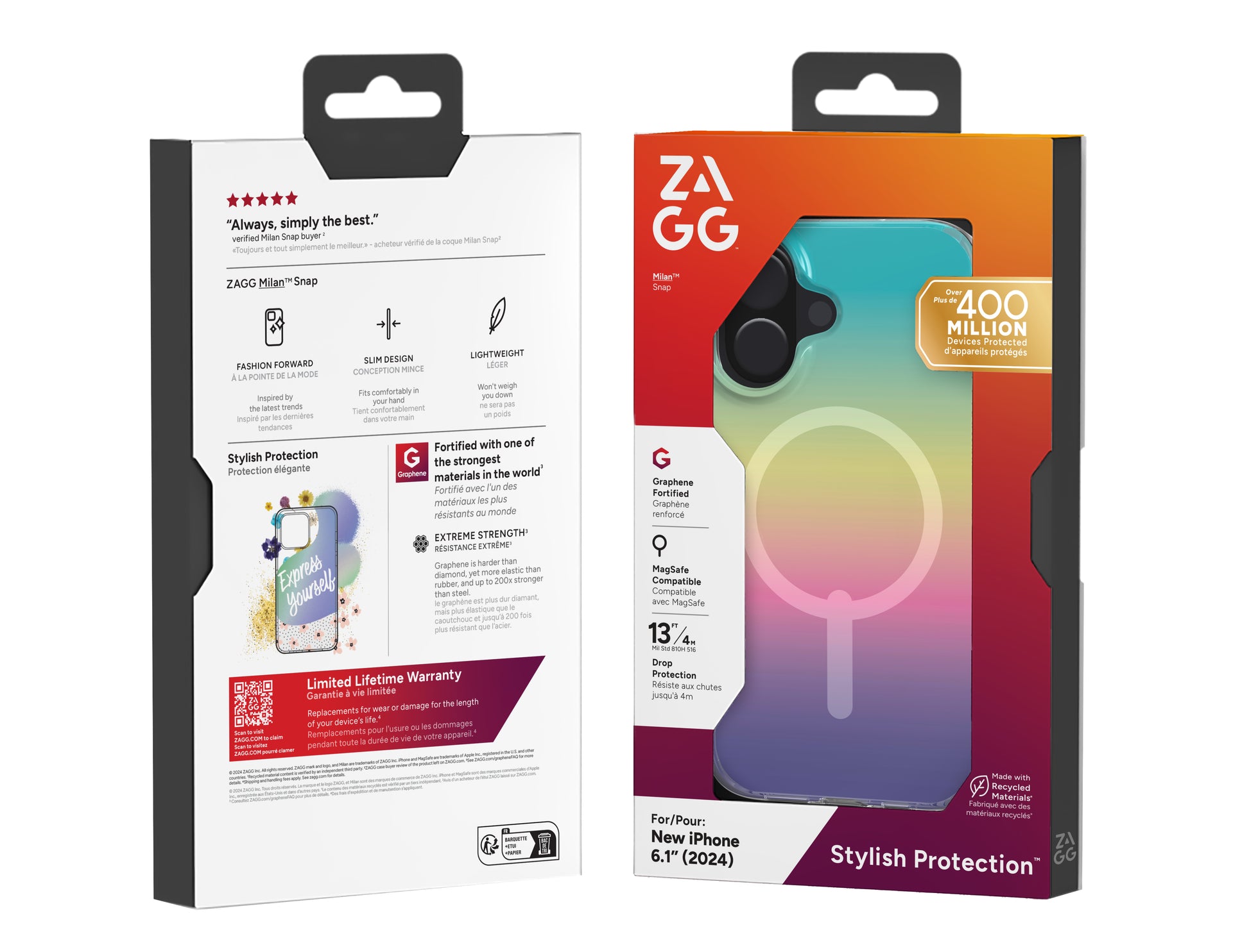 ZAGG Backcover Milan – für Apple iPhone 16 – irisierend