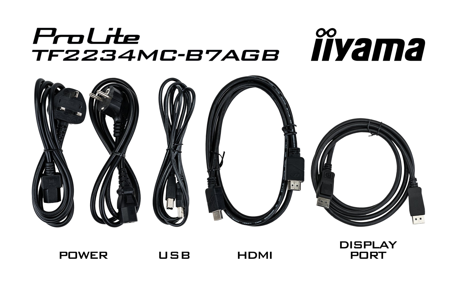 iiyama ProLite TF2234MC-B7AGB – Touch-Monitor 21,5" – 1920 × 1080 (Full HD), IPS, PCAP 10-Punkt, HDMI/DP/VGA