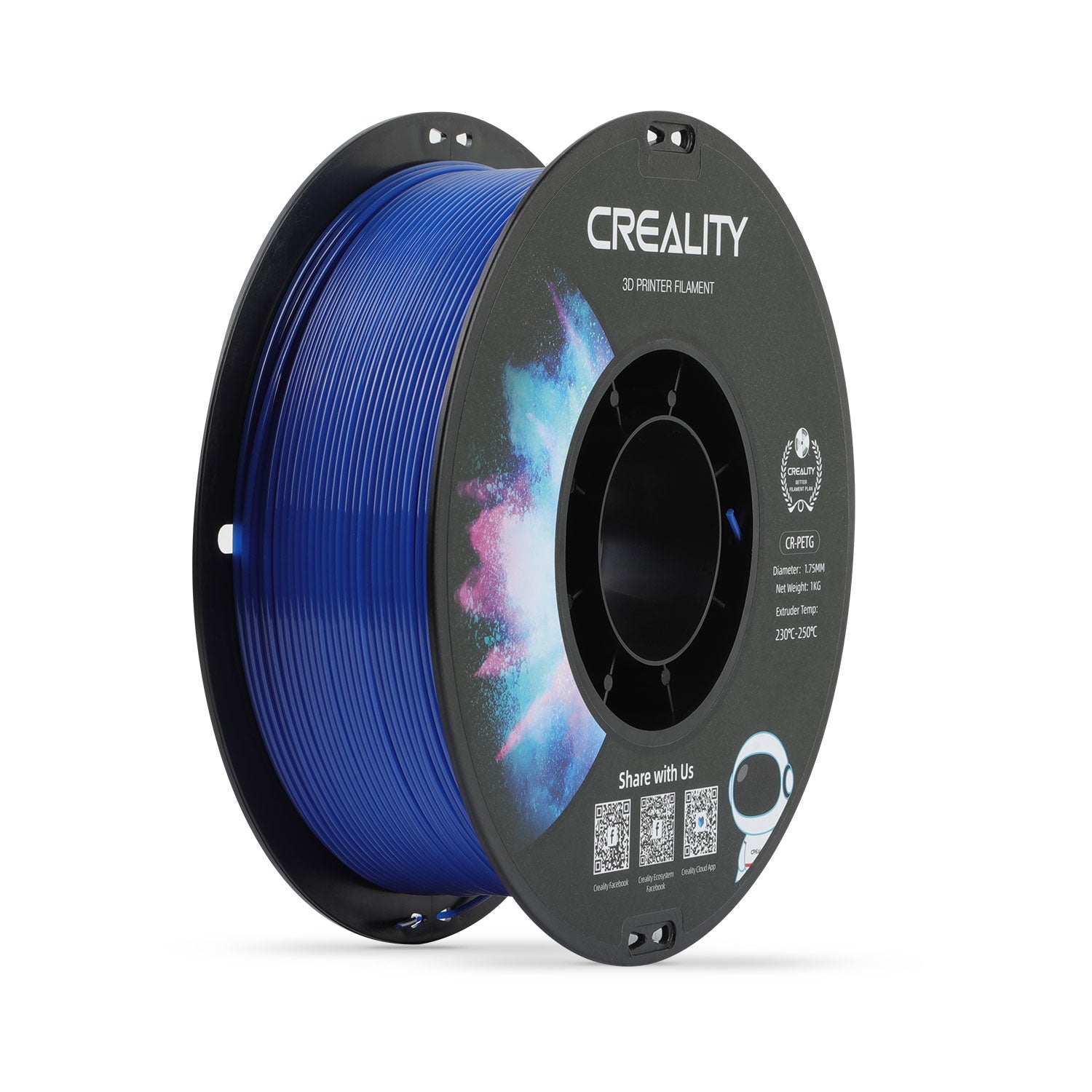 Creality 3D-Drucker-Filament PETG 1,75 mm Blau, 1 kg – für FDM-3D-Drucker