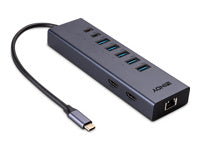 Lindy DST-Mini Duo Dockingstation – USB-C, 2× HDMI, 5× USB-A, 1× USB-C, 100 W PD, GbE, für Windows/Mac/ChromeOS