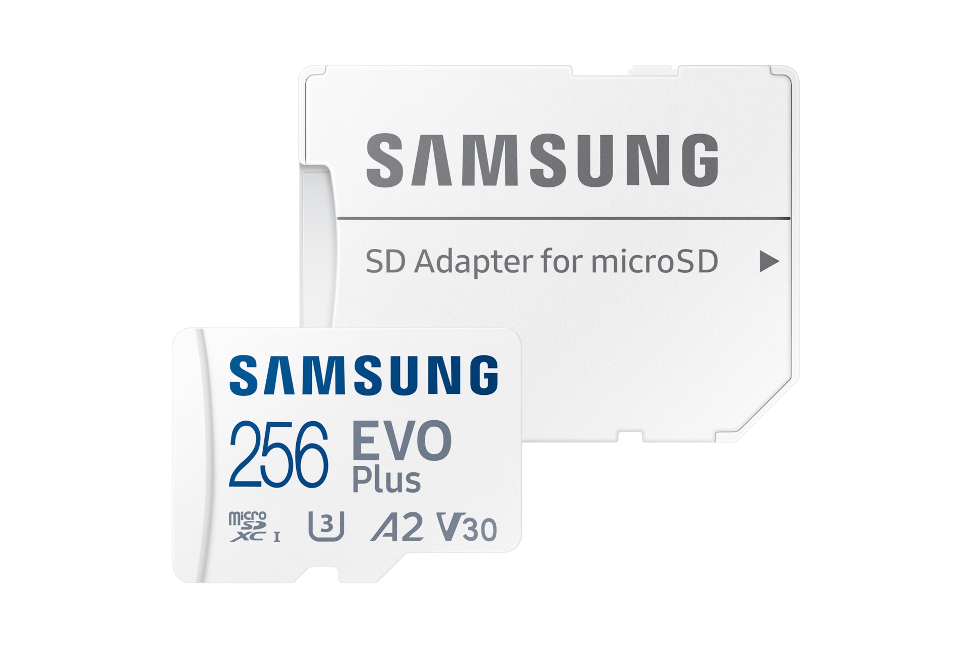 Samsung EVO Plus microSDXC 256 GB – UHS-I, U3, V30, A2, 160 MB/s Lesen, inkl. SD-Adapter