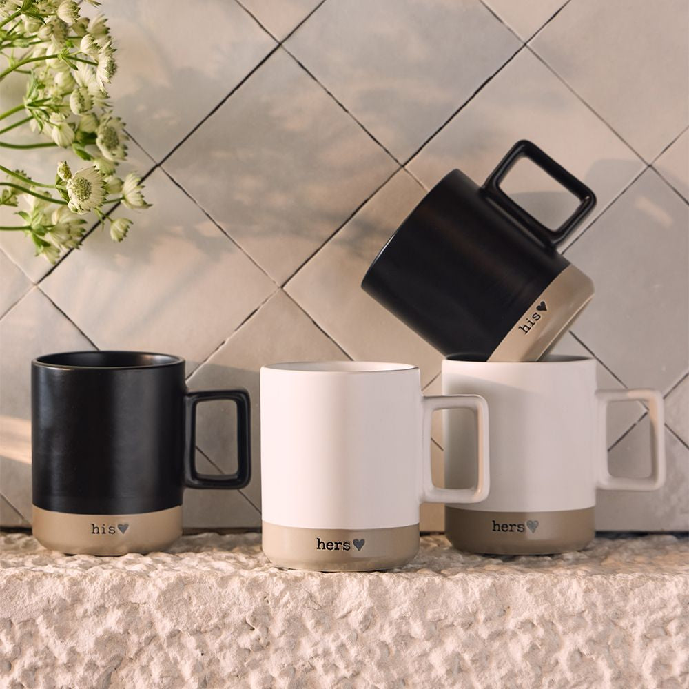 Tognana Porcellane Tognana Kaffeetassen Cindy – 2er Set, 400 ml, Ø 8,5 cm, Steingut, spülmaschinenfest, mikrowellengeeignet
