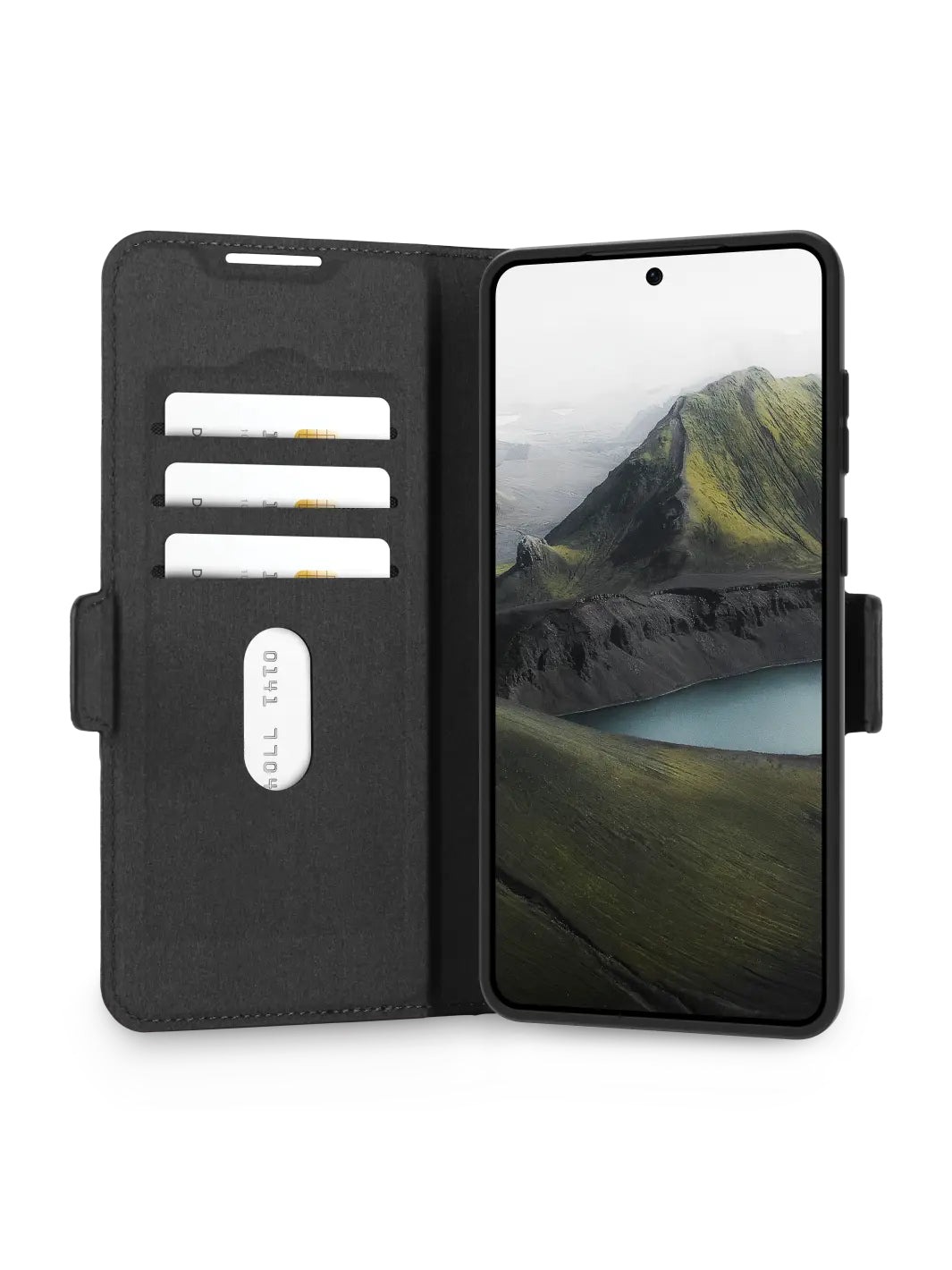 dbramante1928 OsloPro Wallethülle – für Samsung Galaxy S25 Edge, PU, schwarz, kabelloses Laden