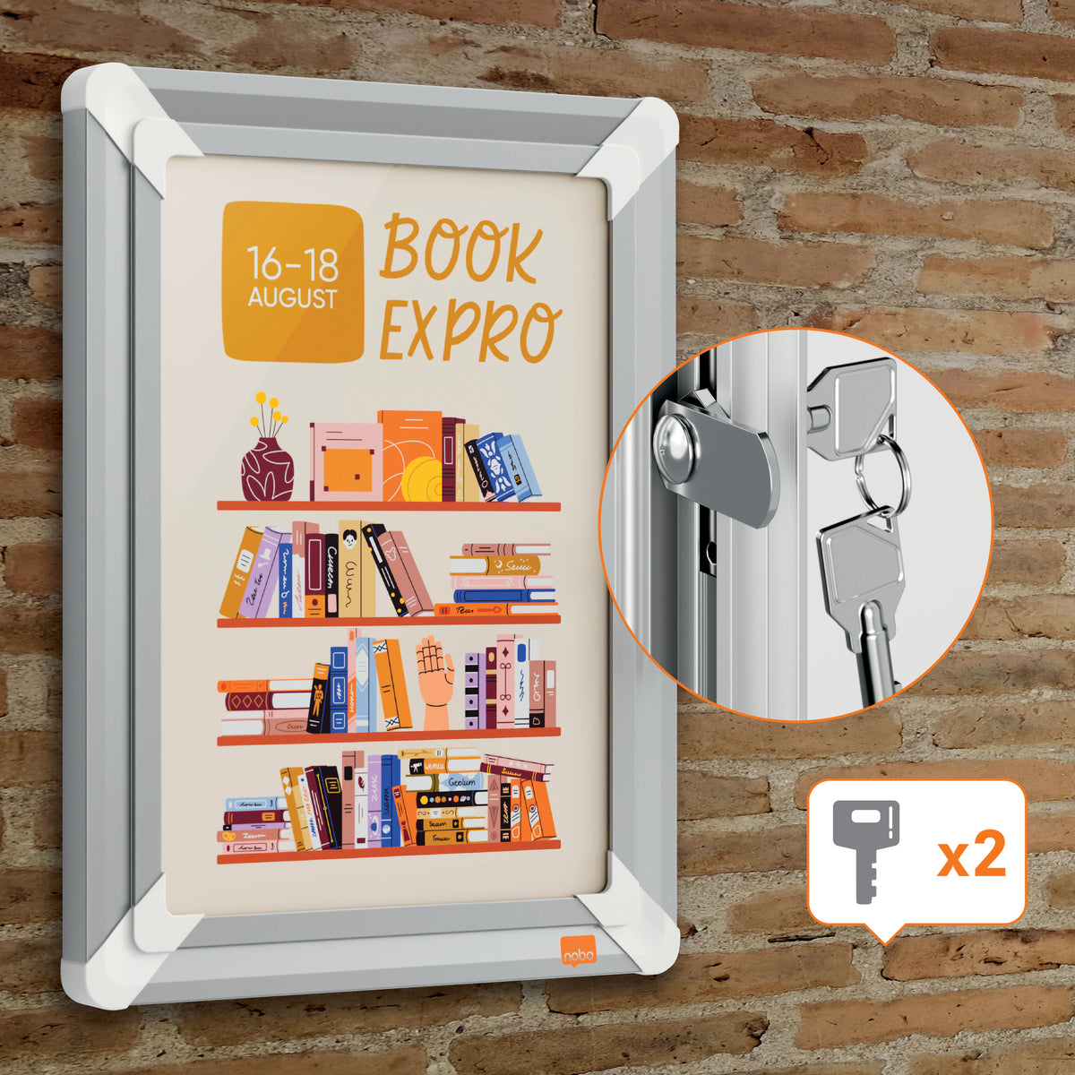 Nobo Plakatrahmen Premium Plus – für A4 – silber – Aluminium/Polypropylen – 267×356×27 mm