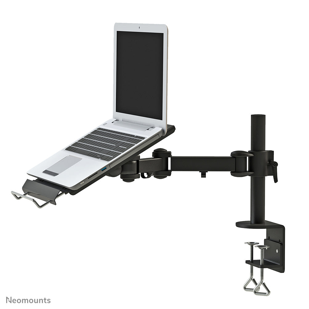 Neomounts Laptop-Arm – bis 22", VESA 100×100, Tragkraft 15 kg – Schwarz