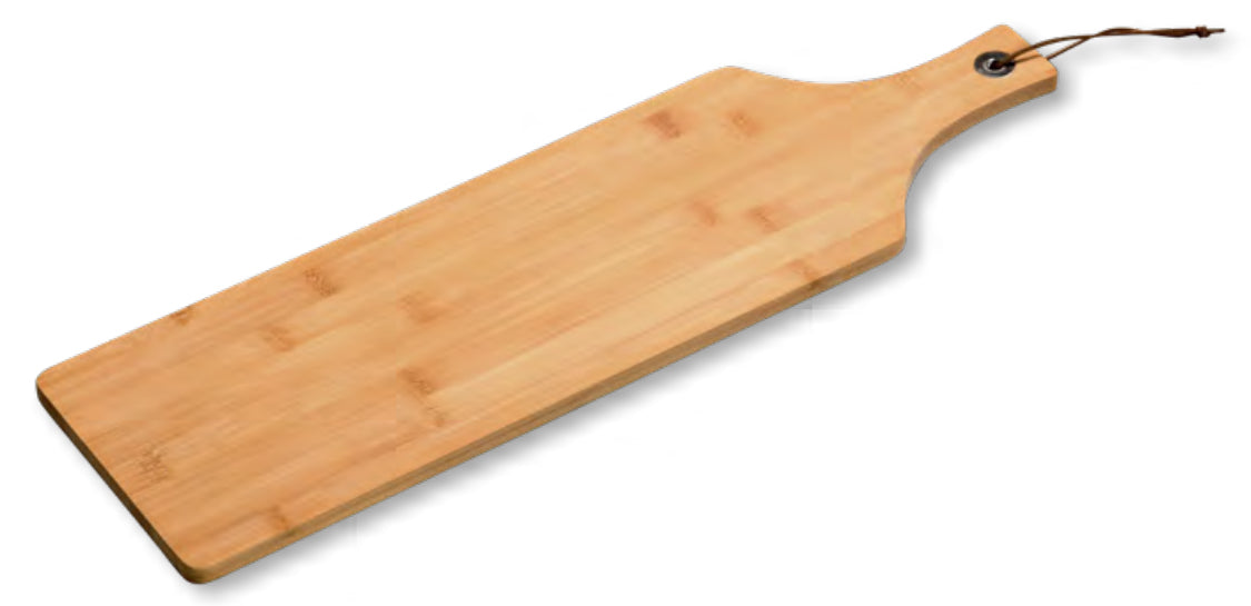 Kesper Schneidebrett 56 × 16,5 × 1,2 cm, Bambus, mit Lederaufhängung, Braun