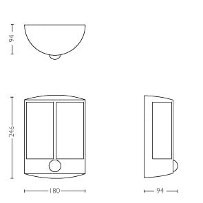 Philips by Signify Philips Aussenwandleuchte – 2700 K – IP44 – Netzbetrieb – mit Bewegungsmelder – Anthrazit – Aluminium