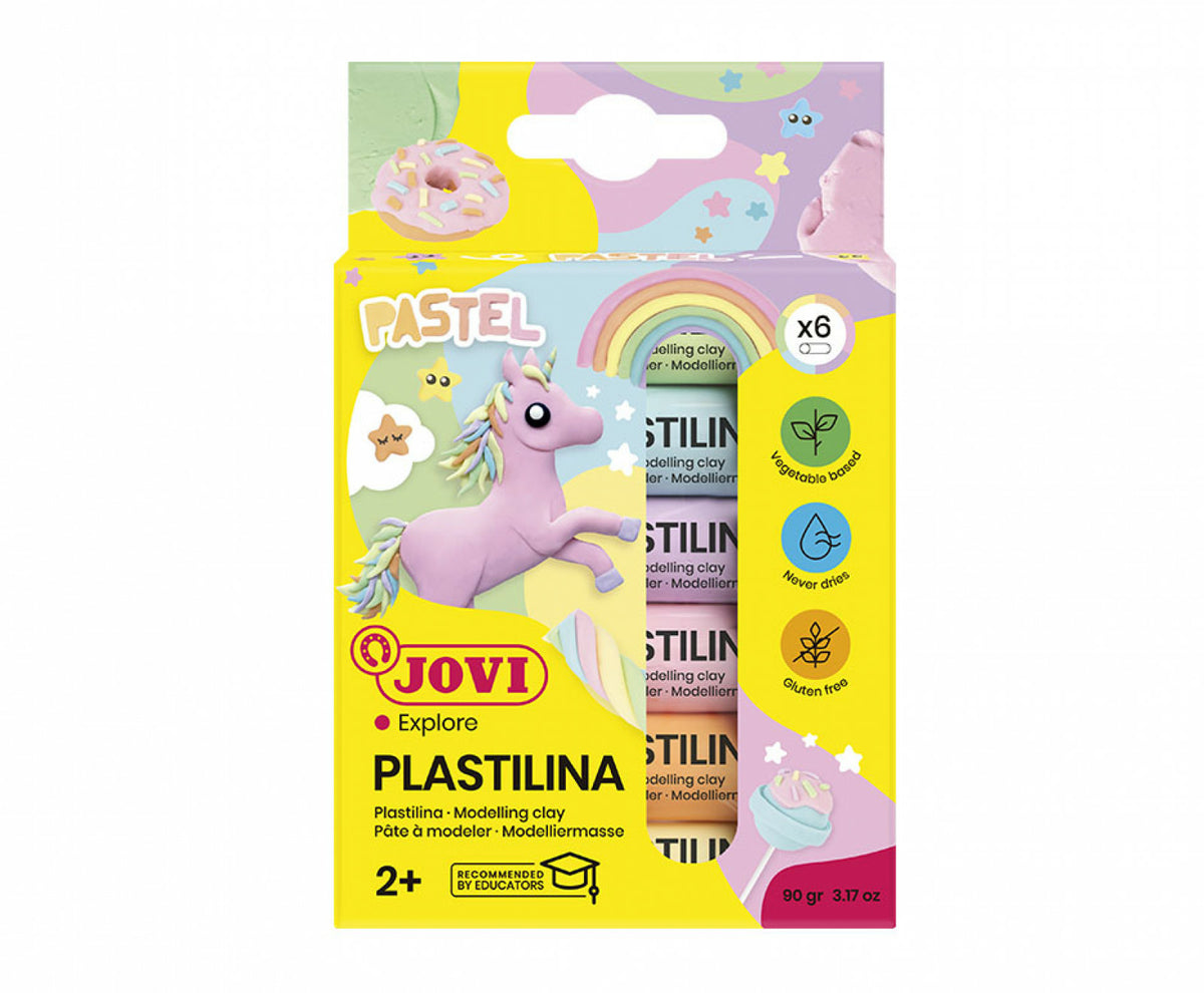Jovi Knetmasse (weich), Pastell, Mehrfarbig, 6 Stk. à 15 g, CE, 90/6P