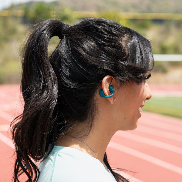 JLab Flex Open Air Clip IEUEBFLEX – True Wireless In-Ear Kopfhörer – Bluetooth, offen, mit Mikrofon – türkis
