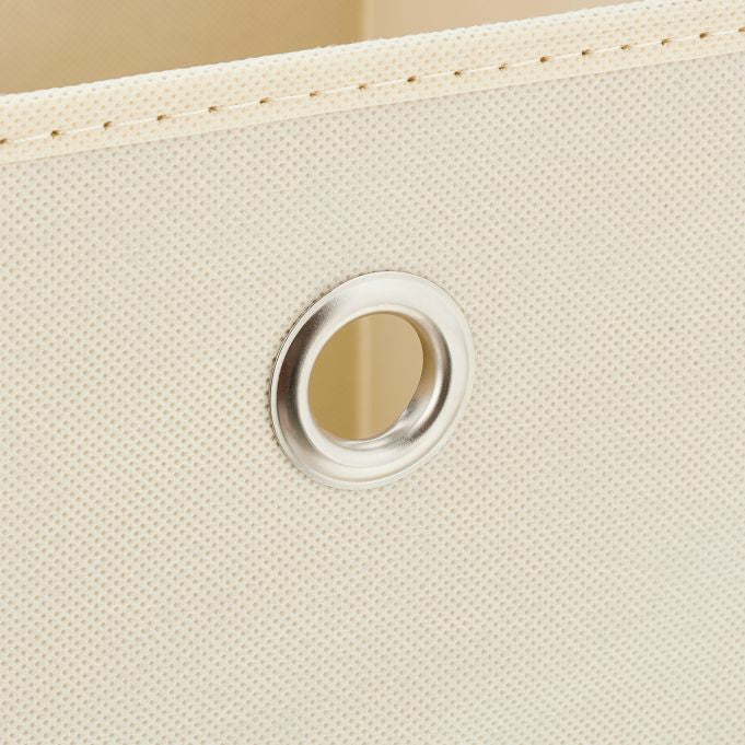 Relaxdays Aufbewahrungsbox Set 4-teilig – Karton/Vlies/Eisen – Beige/Silber – 300 × 300 × 300 mm