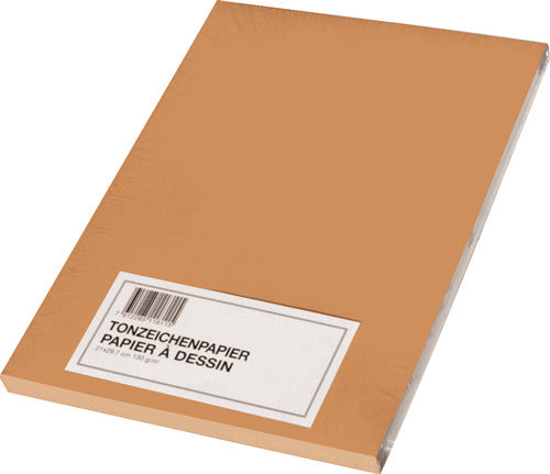 Papyrus Tonzeichenpapier – A3, 130 g/m², Hellbraun, Matt, 100 Blatt – für Mixed Media
