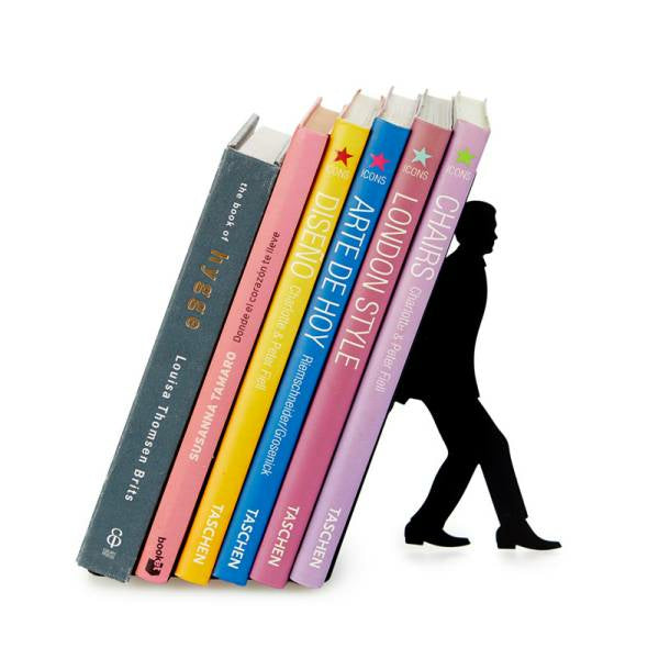 Trendform Too Many Books Buchstützen – 2er-Set, Schwarz, Metall, B 100 × H 170 × T 200 mm