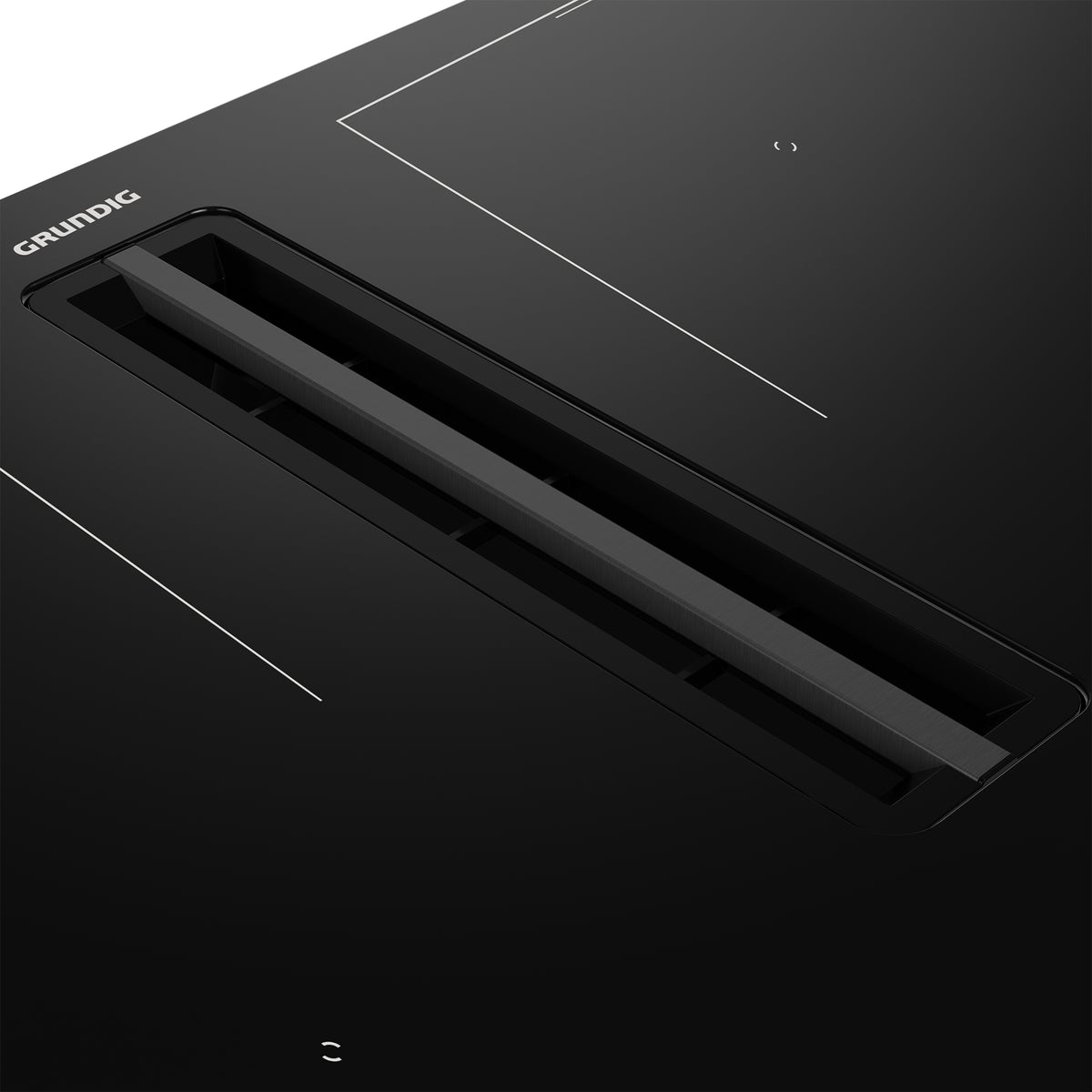 Grundig Einbau-Induktionskochfeld GIEH 834480 P – 80 cm, 4 Zonen, integrierter Dampfabzug – schwarz