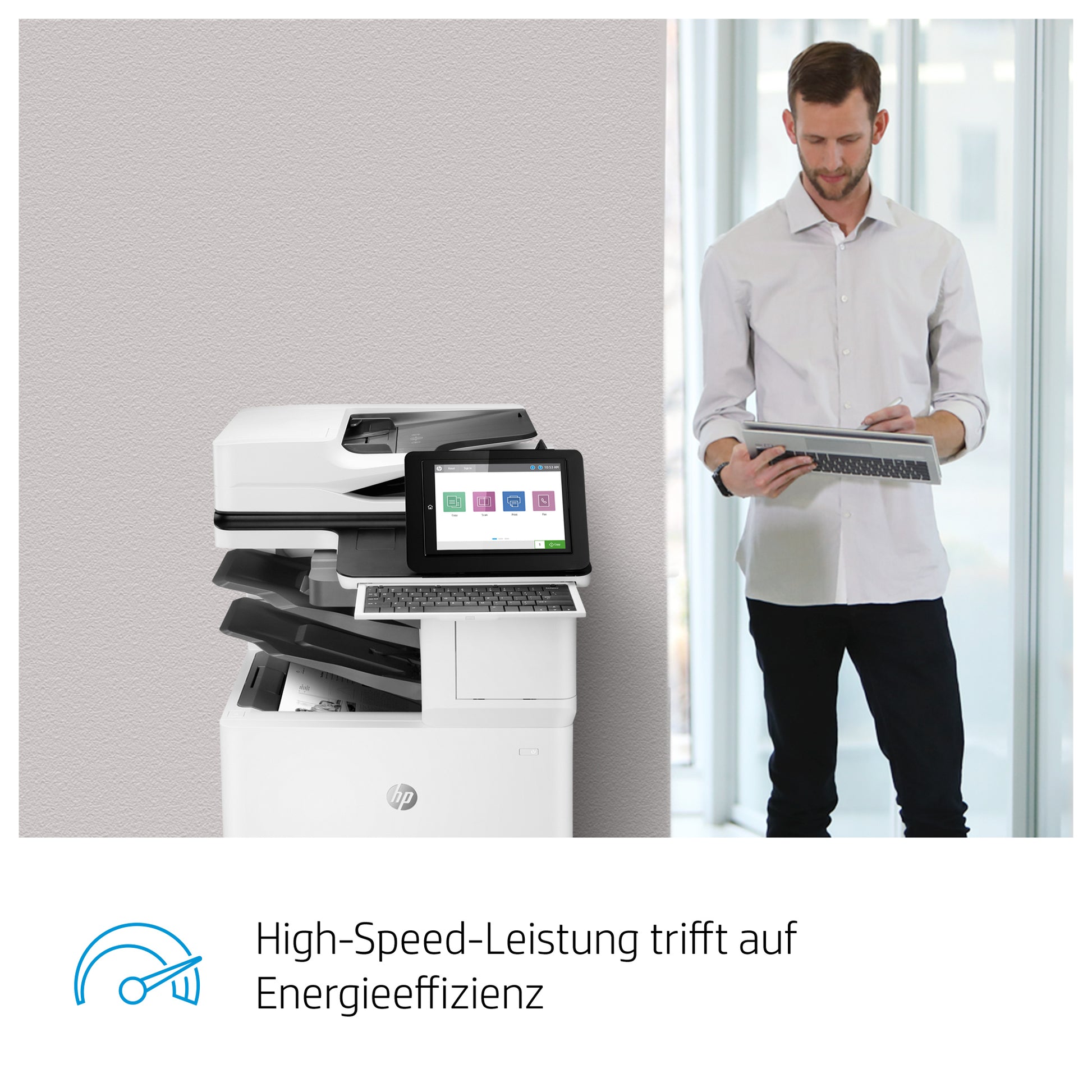 HP LaserJet Enterprise Flow MFP M635z – SW-Laser-Multifunktionsdrucker, A4, 4-in-1, Duplex, ADF, WLAN/LAN