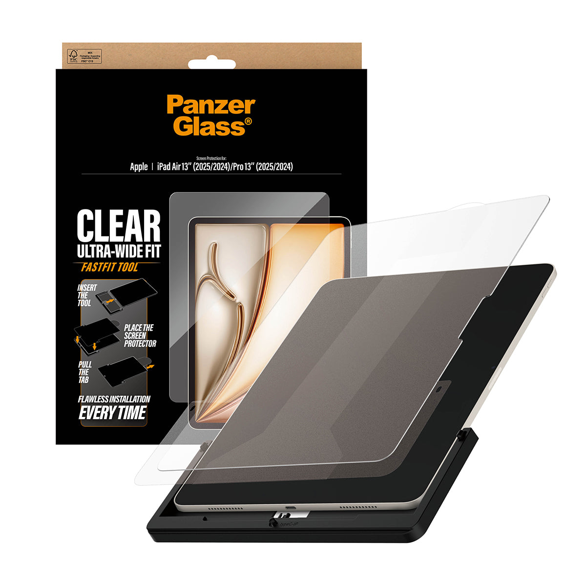 PanzerGlass Panzerglas für iPad Air 13" und iPad Pro 13" – Anti-Fingerprint