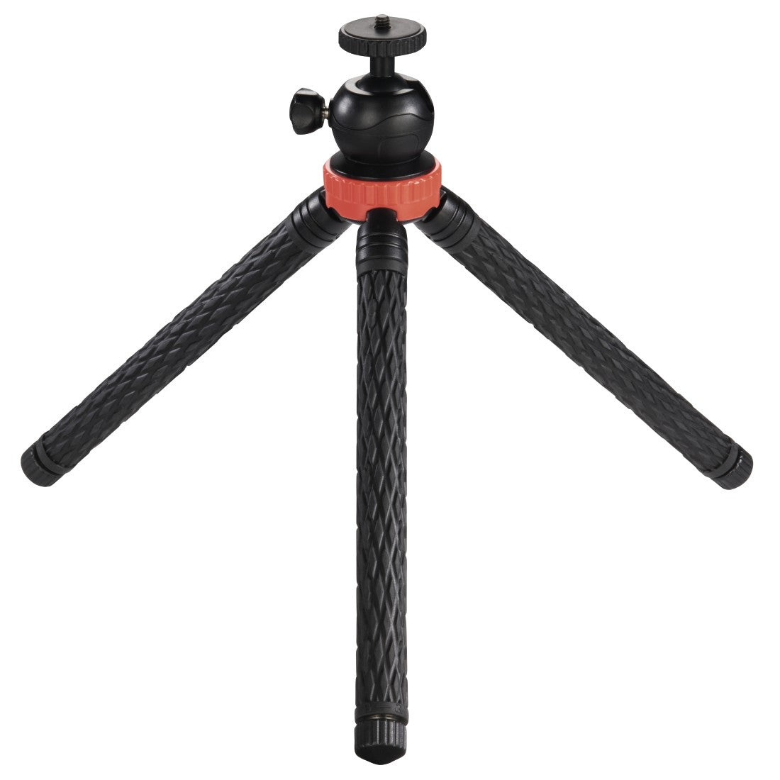 Hama Traveller Pro Stativ – bis 105 cm – für Smartphones (4,8–9,5 cm), GoPro, Kameras mit 1/4" Gewinde – Rot