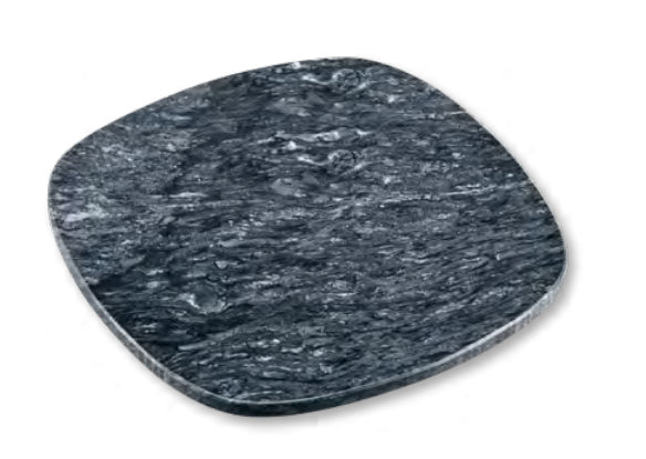 Kesper Servierplatte 38410 – 25 × 25 × 1,3 cm, Marmor, Schwarz/Weiss