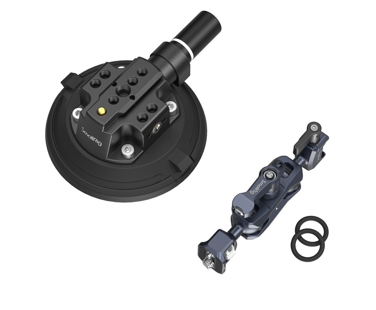 SmallRig 4236B Saugnapfhalterung – neigbar und schwenkbar, 1/4" Stativgewinde – für Action-Kameras, Kameras