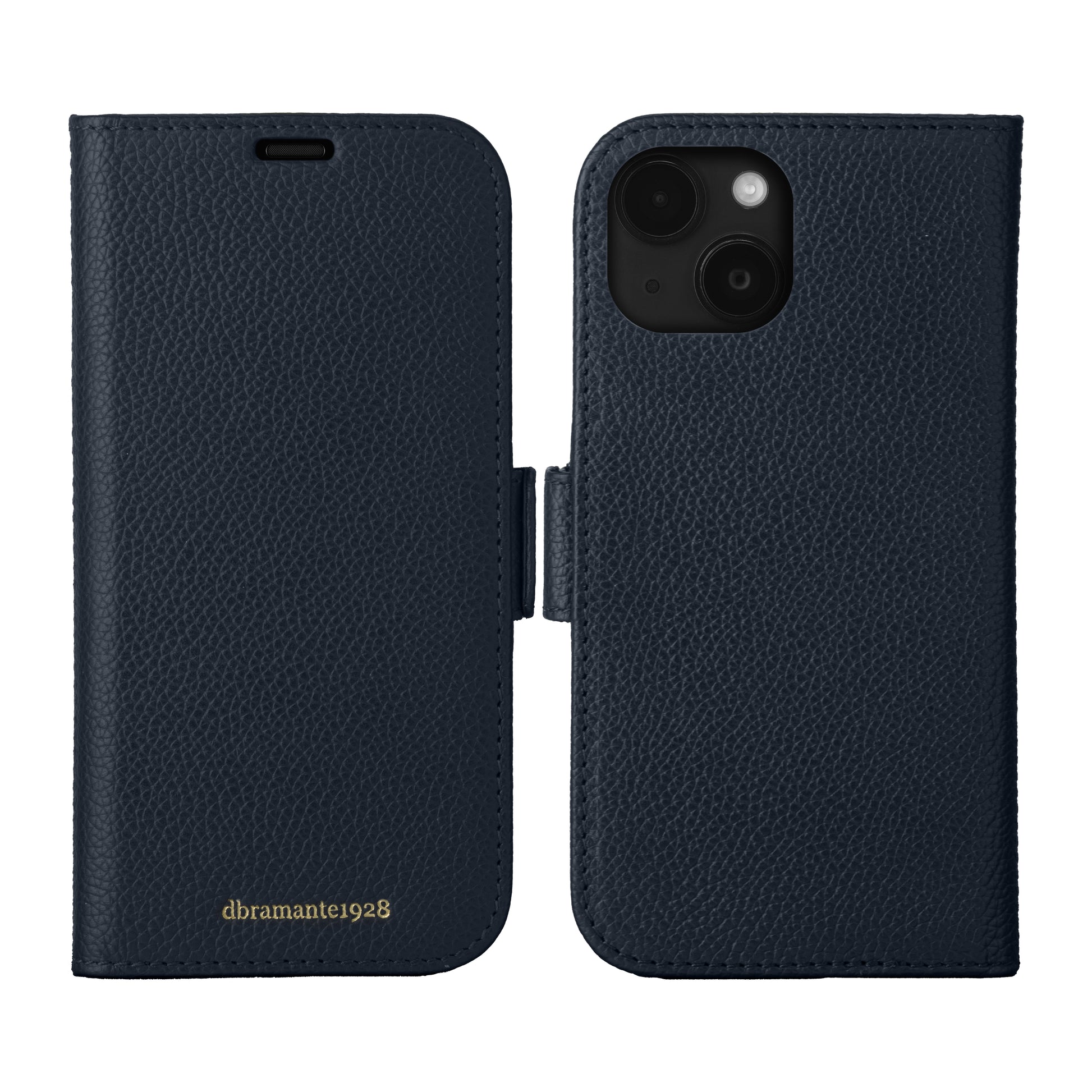 dbramante1928 New York Folio – für iPhone 15, Pacific Blue, Leder, 3 Kartenfächer, Magnetverschluss