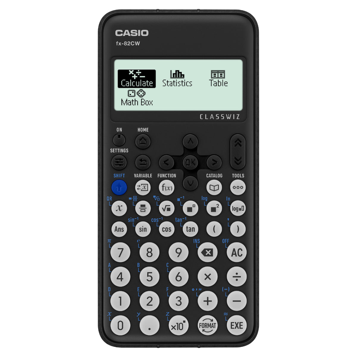 Casio Taschenrechner FX-82CW-CH – 10+2-stellig, 2-zeiliges LCD, Rundung/Statistik, Batterie, schwarz