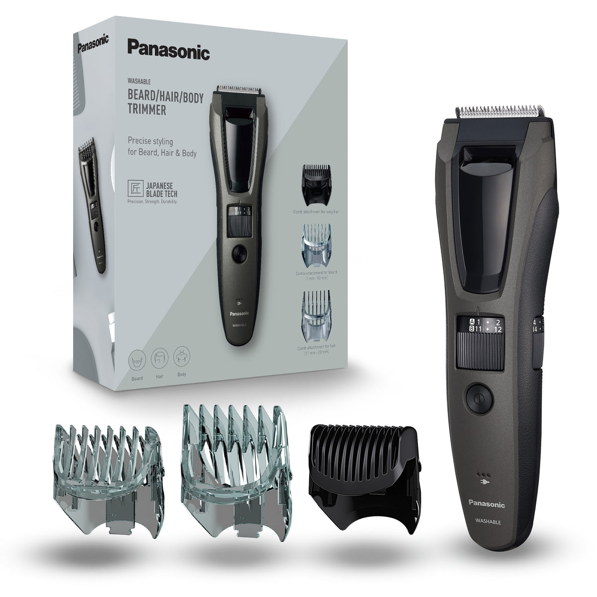 Panasonic Bart-/Haarschneider ER-EGB62S503 – 3-in-1, Nass & Trocken – 0,5 mm – Schwarz