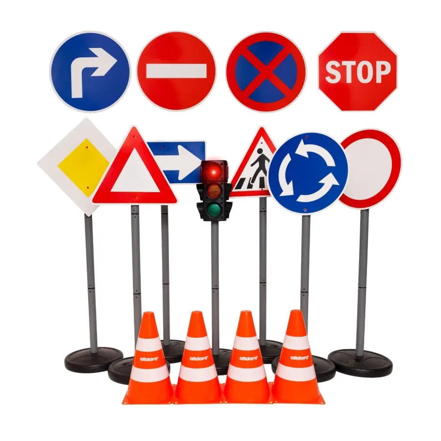 alldoro Verkehrsset – 21-teilig – 75 cm hoch – ab 3 Jahren – mehrfarbig