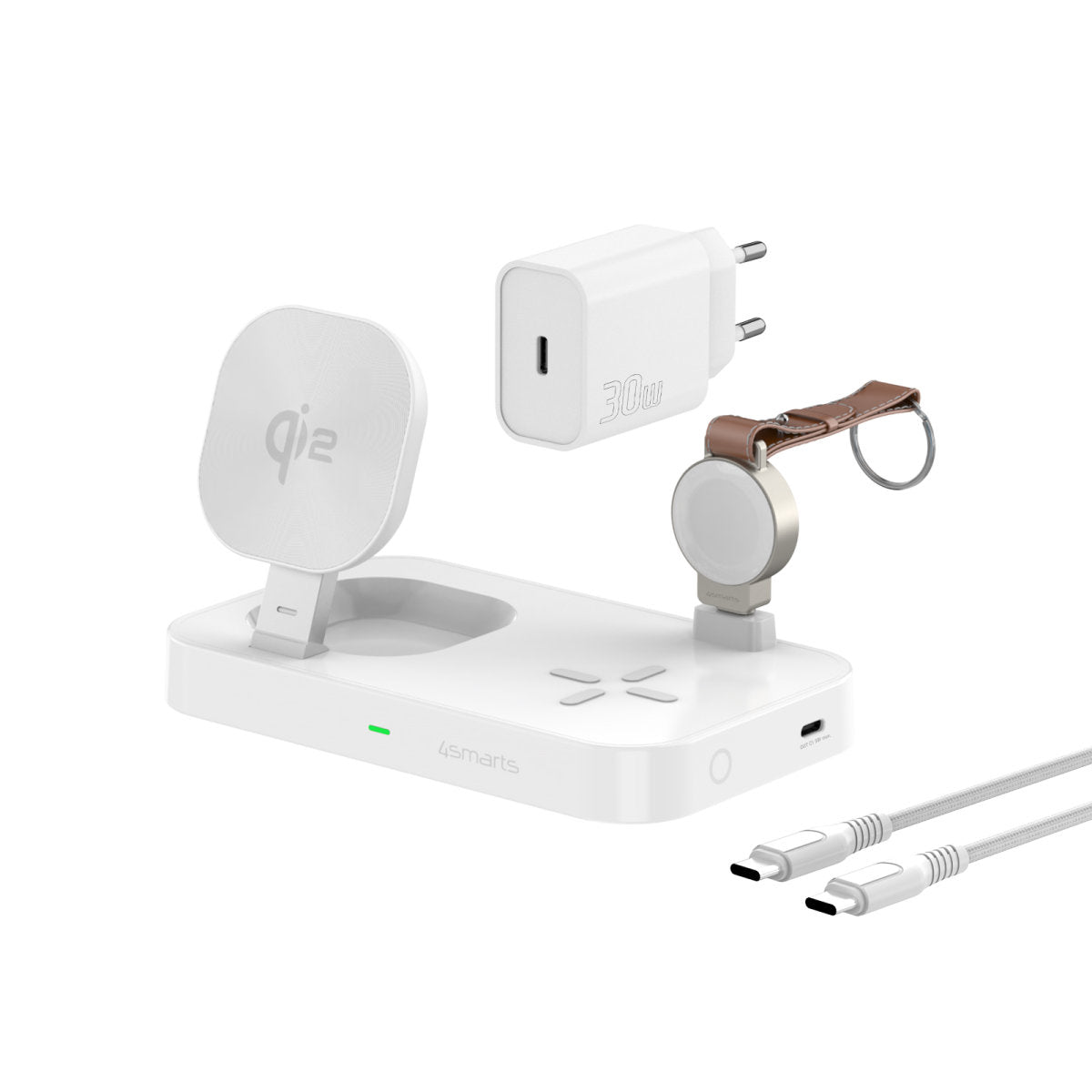 4smarts Trident Ladestation – Qi2, magnetisch, faltbar – für Apple Watch Ultra, Smartphone, Smartwatch